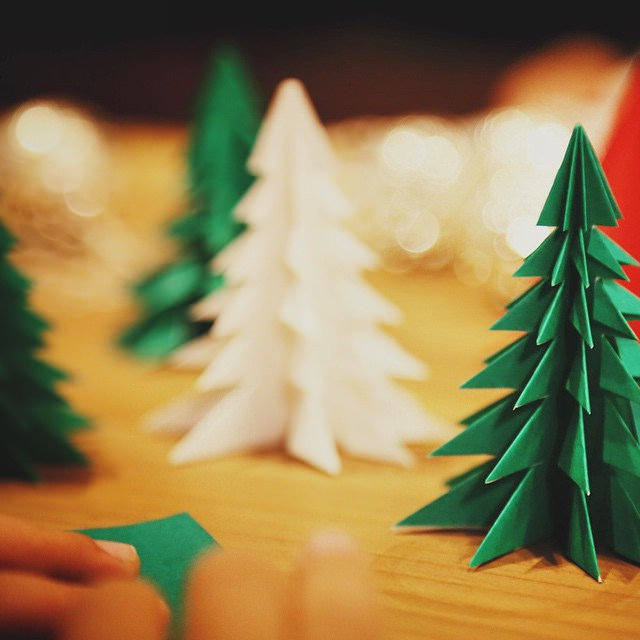 折り紙クリスマスツリーの折り方は 難易度1から難易度4まで